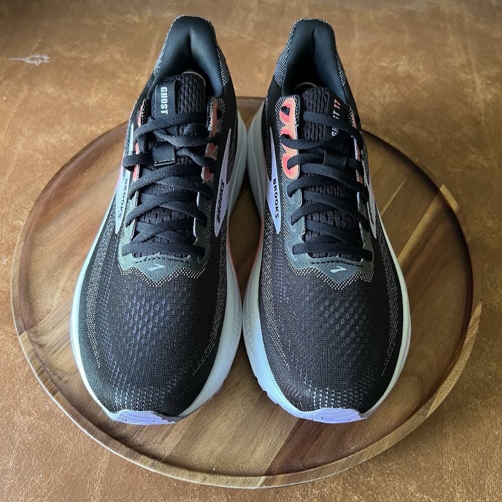 Brooks Ghost 17 Black Purple Coral Neutral Running Women's 10 Shoes Sneaker - Picture 3 of 16